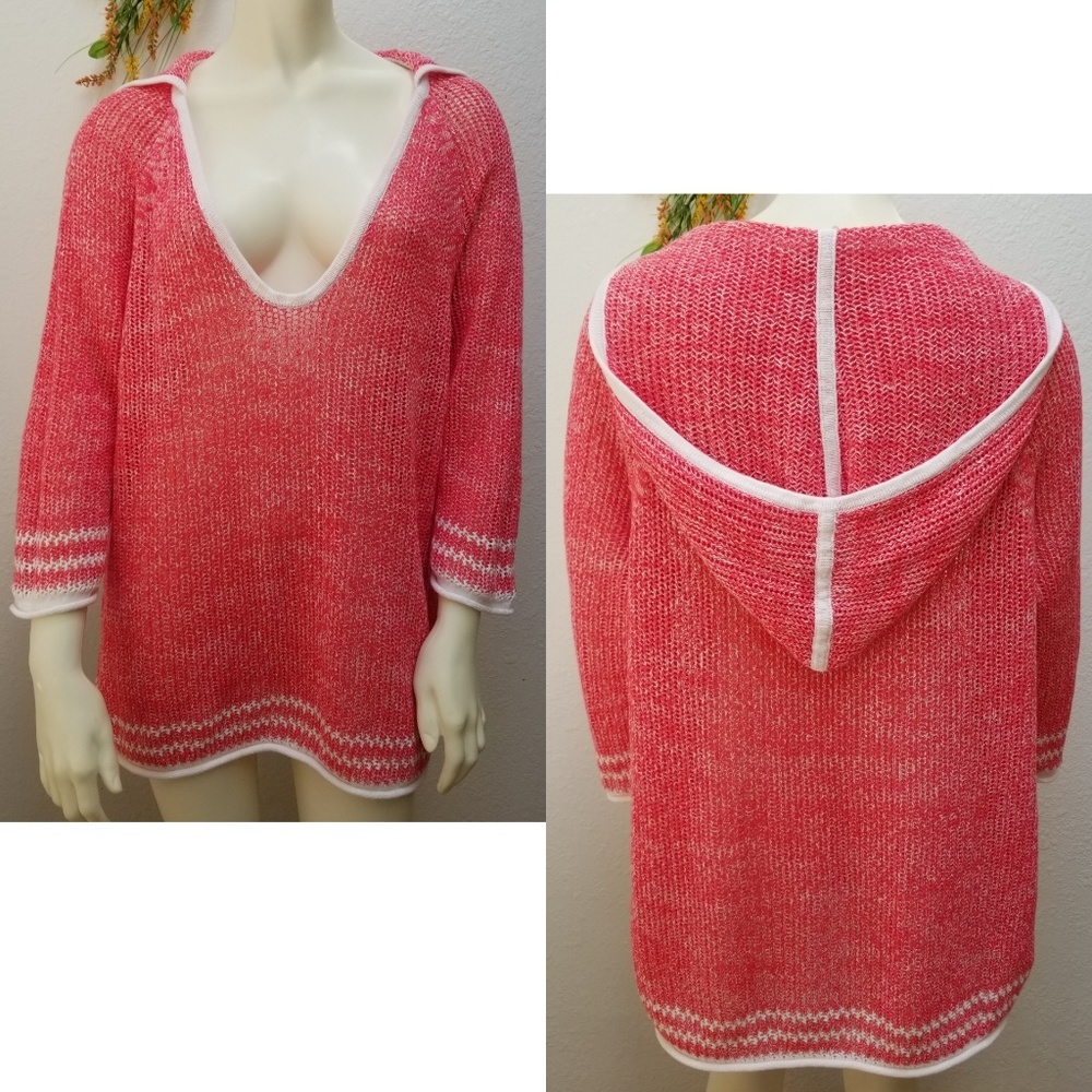 Tommy Bahama Hooded Perforated Tunic Sweater  XL